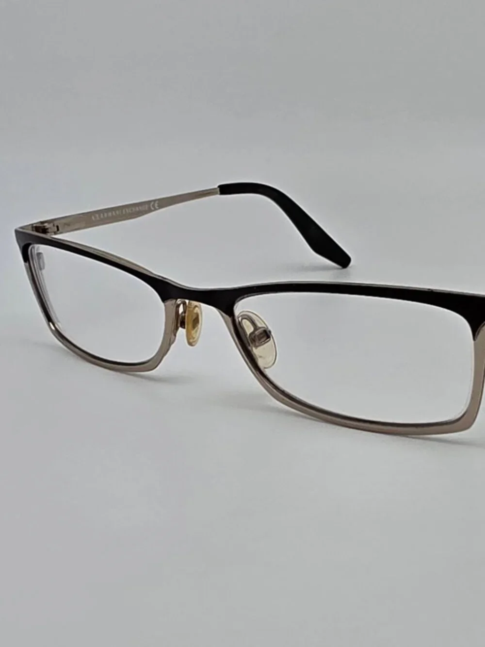 Armani Exchange AX235 17X Black Silver Eyeglasses Frame w/ Flexhinge and Case